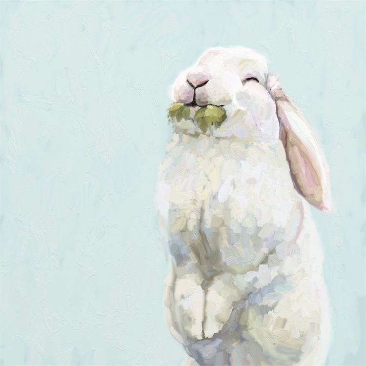 Very Hungry Bunny, Stretched Canvas Wall Art 10x10