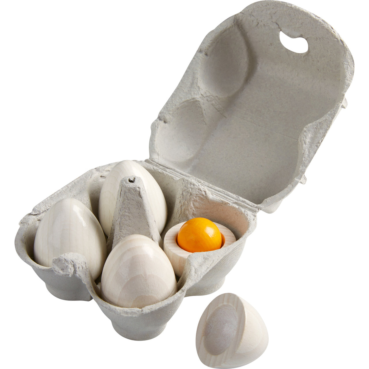 Wooden Eggs with Removable Yolk Play Food