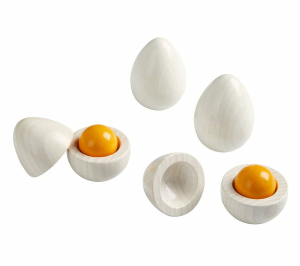 Wooden Eggs with Removable Yolk Play Food