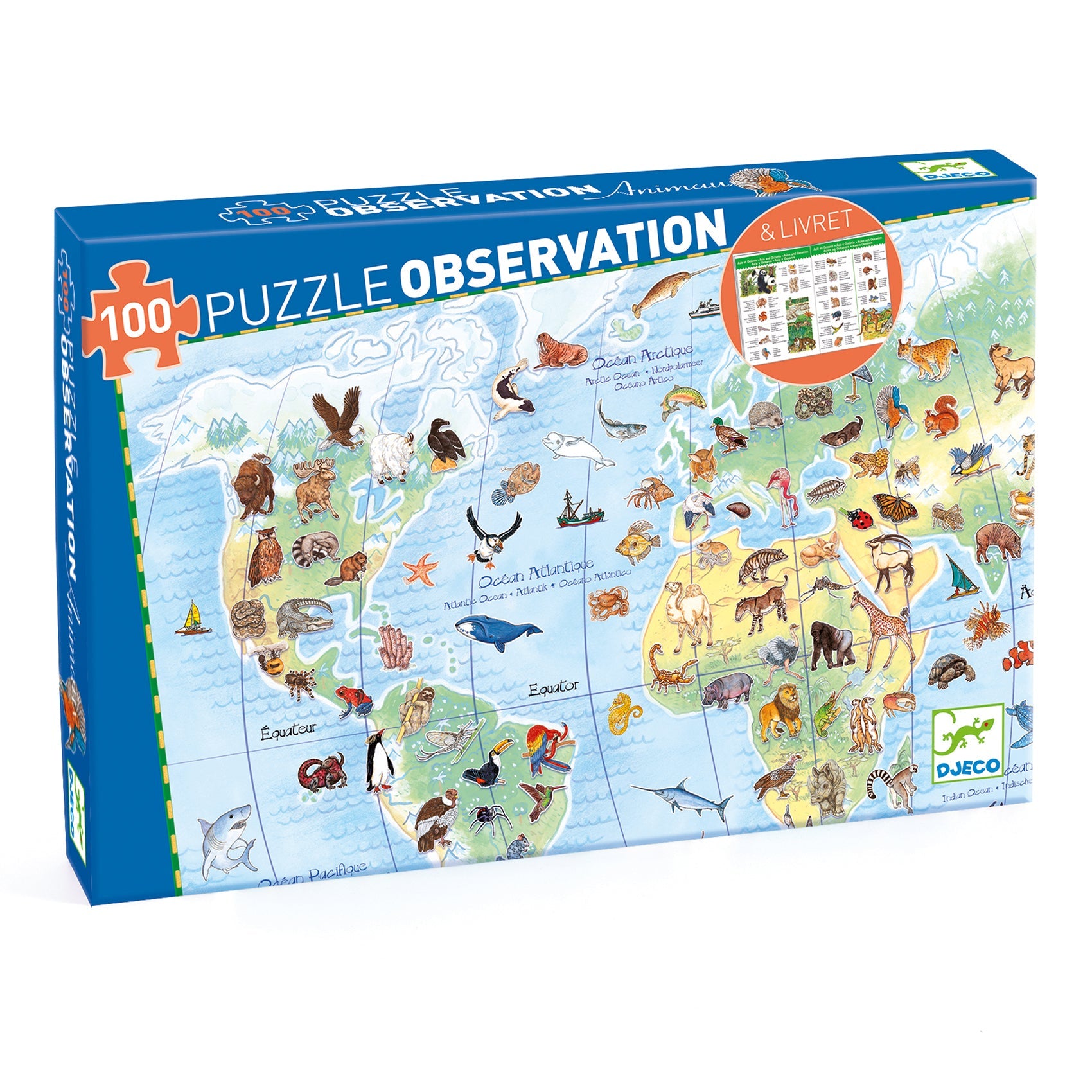 Observation World's Animals - Puzzle 100pcs & Booklet