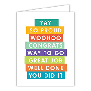 Card - Yay So Proud Whoohoo Congrats
