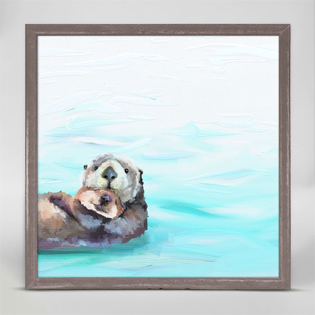 You And Me Otters, Mini Framed Canvas