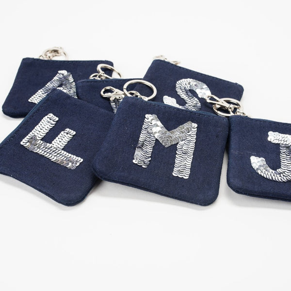 Jazz Letter Coin Purse, Navy